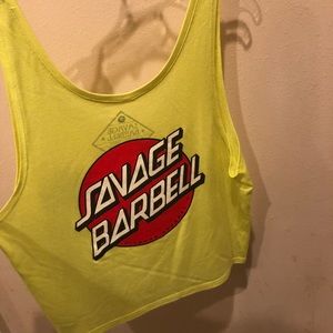 Small yellow savage barbell top